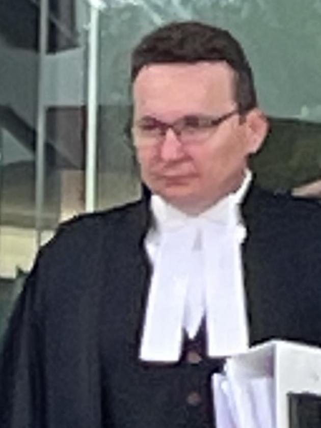 Defence barrister Scott Moon leaving Rockhampton courthouse.