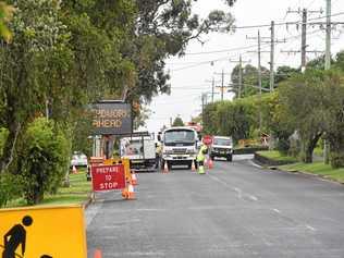 Road works along Invercauld Road in Goonellabah where a new round about is being installed. Picture: Marc Stapelberg