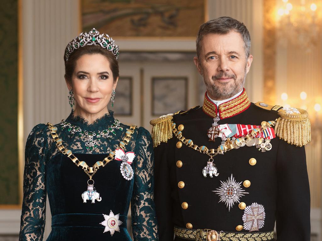 Her Majesty Queen Mary and His Majesty King Frederik X of Denmark in their first official portrait as monarchs.. Picture: Steen Evald