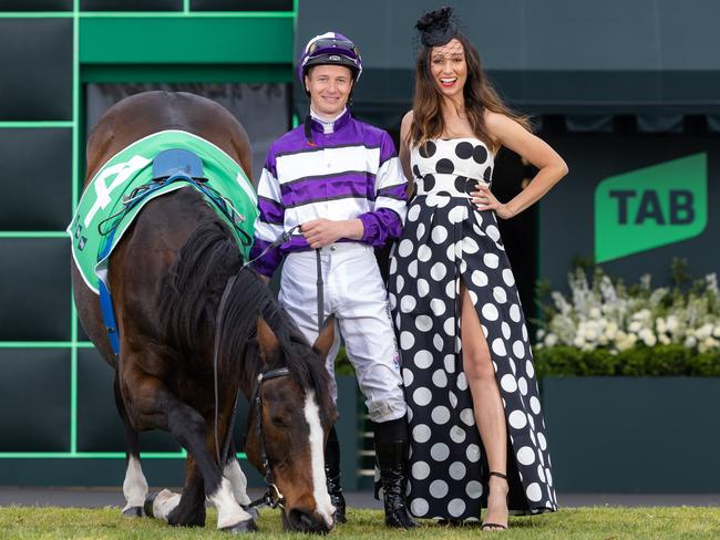 Champion jockey James McDonald and his wife, former jockey Katelyn. Picture: Jason Edwards