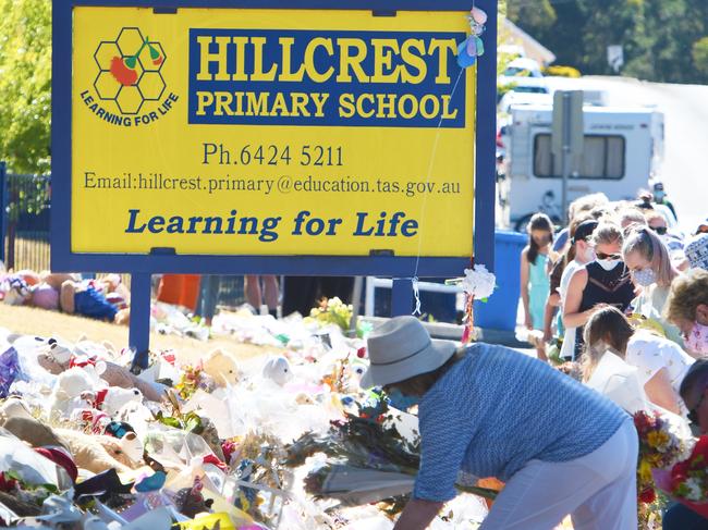 Memorial site at Hillcrest Primary School.  The site was packed up to be preserved.  Picture: Brodie Weeding/pool