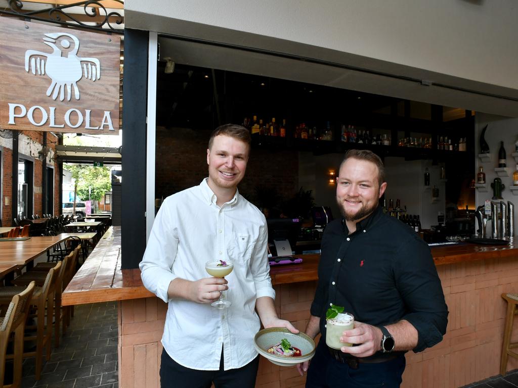 Executive chef and owner Alex Lavery and owner manager Matt Cause at the new Mexican restaurant Polola in City Lane. Picture: Evan Morgan