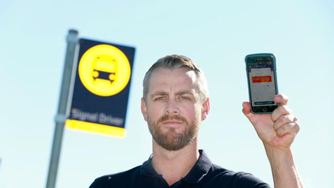 Jon Moranis one of the residents are complaining that they have been left off the on-demand bus list for the Sydney metro northwest network services. Picture: AAP IMAGE / Angelo Velardo