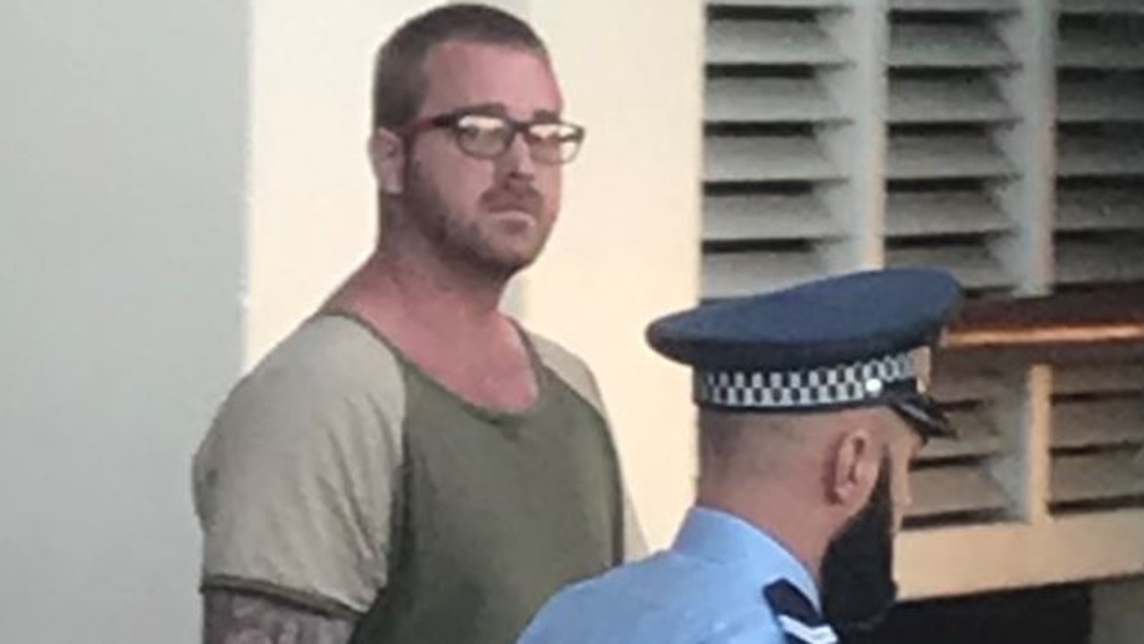 Dylan Neil Janke, 28, leaves the Gympie District Court after pleading guilty to strangling his then-partner among other offences.