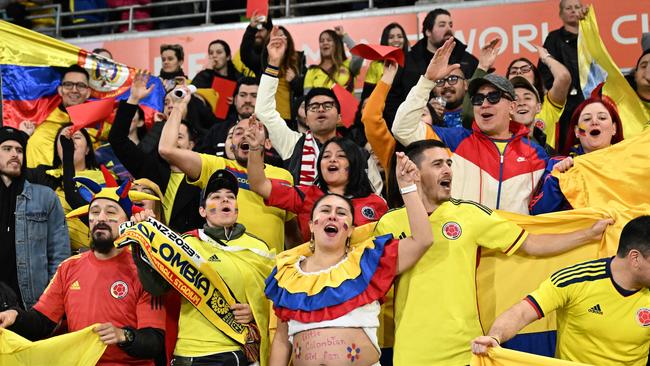 The Colombian fans went wild. Photo by WILLIAM WEST / AFP