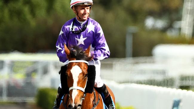 Nash Rawiller riding Espiona after winning the “Kia Golden Rose” at Rosehill Gardens. (Photo by Jeremy Ng/Getty Images)