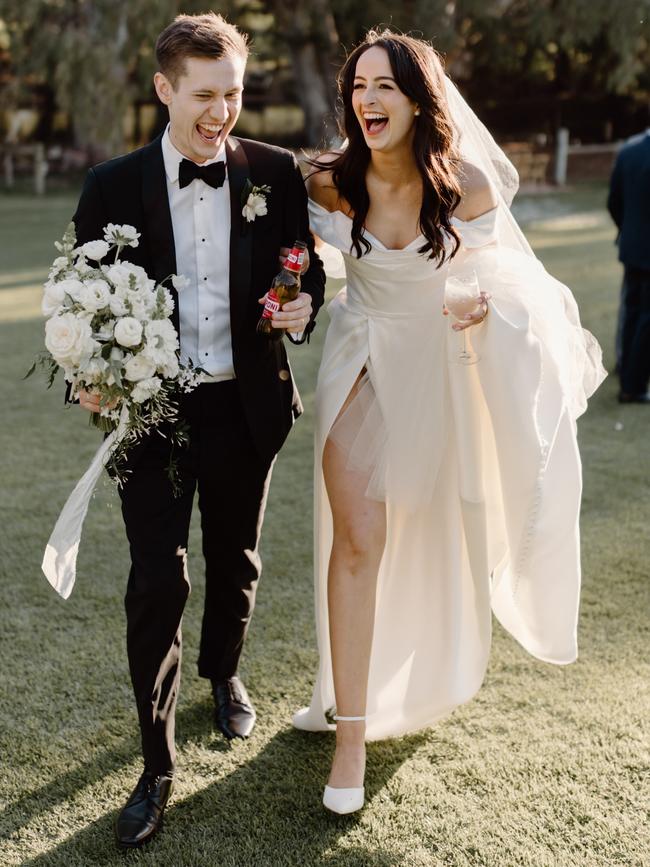 “Soulmates” Georgina and Max Davis of Kensington on their wedding day. Picture: T&amp;G Studio