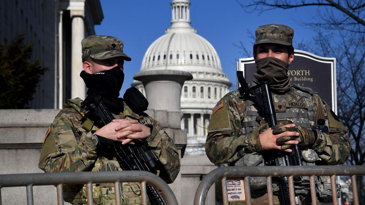 US soldiers guard the US Capitol in Washington, D.C. ahead of next week’s inauguration of Joe Biden on January 20. Picture: Olivier Douliery/AFP
