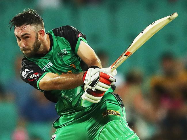 StarsÕ Glenn Maxwell cuts during Big Bash League match between the Sydney Sixers and Melbourne Stars at the SCG. Picture. Phil Hillyard