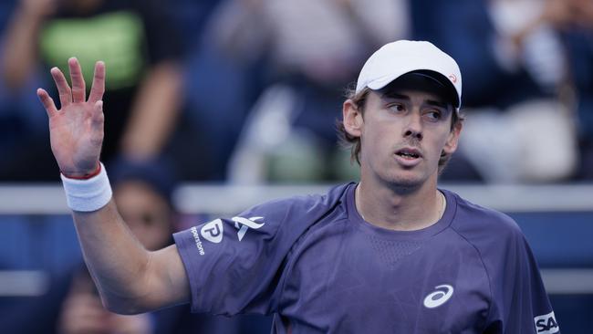 Alex de Minaur lost in the first round in Dubai. (Photo by Tnani Badreddine/DeFodi Images via Getty Images)