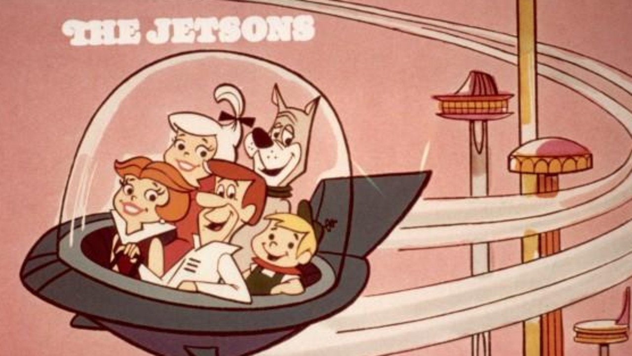 Cartoon family the Jetsons from the 1960s, where George, Jane, Judy, Elroy, and Astro flew in a space car and lived in a space age city. Picture: Hulton Archive/Getty Images