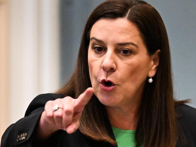 BRISBANE, AUSTRALIA -NewsWire Photos - MAY 20,2025.Queensland Attorney-General Deb Frecklington speaks during Question Time at Parliament House in Brisbane. Picture: Dan Peled / NewsWire