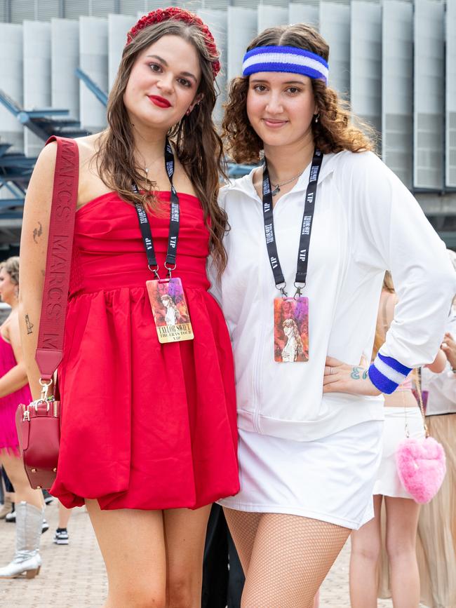SYDNEY, AUSTRALIA - Daily Telegraph Photos February 26, 2024: Isabella and Georgia at Taylor Swift's The Eras Tour concert held at Accor Stadium in Sydney. Picture: Christian Gilles