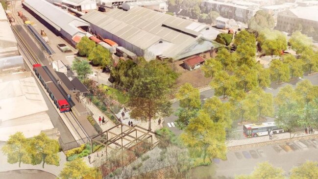 Artist impression of the new Port Dock Railway Line Project. Picture: Plan SA