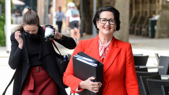 Former deputy premier Vickie Chapman arrives at the State Administration Centre for a Cabinet meeting on Monday, when it was revealed she would stand aside from her roles. Picture: Brenton Edwards