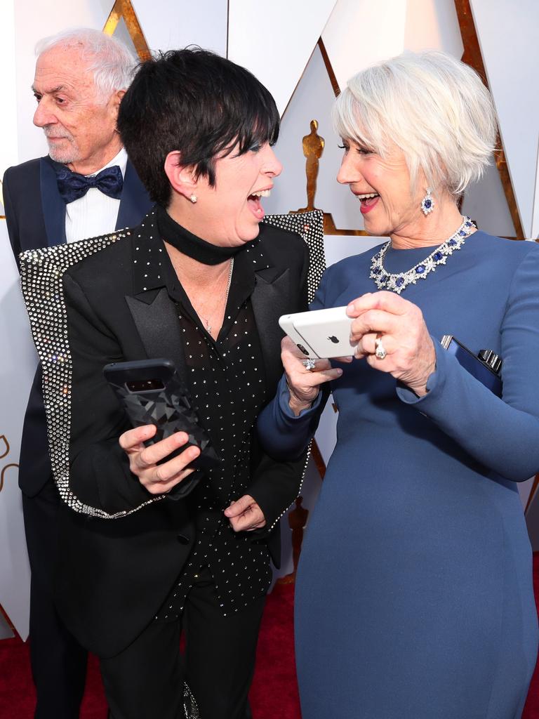 Diane Warren and Helen Mirren attend the 90th Annual Academy Awards on March 4, 2018 in Hollywood, California. Picture: Getty