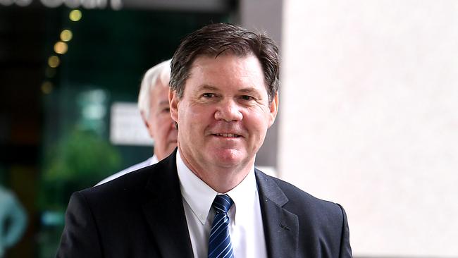 Former Ipswich Council CEO James Michael Lindsay leaves the Brisbane Magistrates court. Picture: AAP image, John Gass