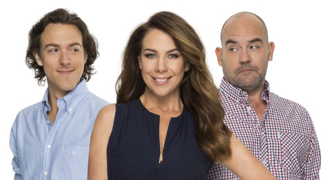 Marty Sheargold (right) with his co-hosts Tim and Kate.