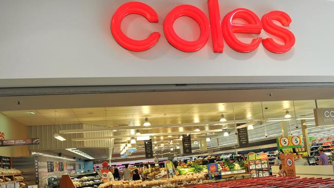 Shopping trolleys outside a Coles supermarket. Picture:AAP/Paul Miller