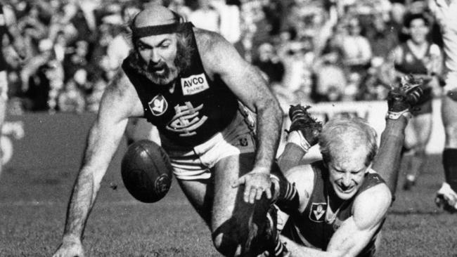 Bruce Doull (aka Flying Doormat) during his legendary VFL/AFL career.