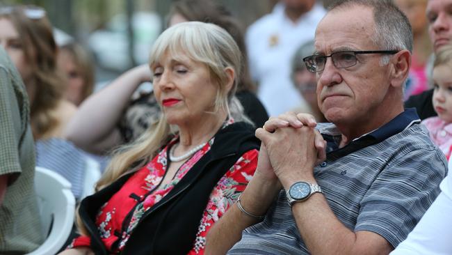 Christine and Bill Hardy at the service. Picture: Glenn Hampson