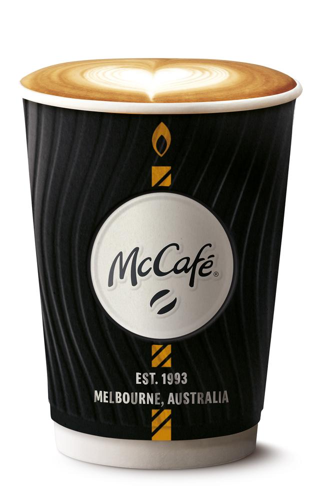 Macca’s recently launched a birthday cake flavoured latte. Picture: Supplied