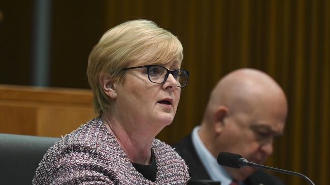 Senator Linda Reynolds in Senate estimates at Parliament House in Canberra. Picture: NCA NewsWire/Martin Ollman