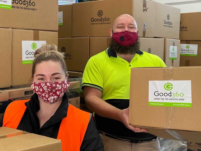 good360 is sending out items like face masks and sanitizer to the most vulnerable