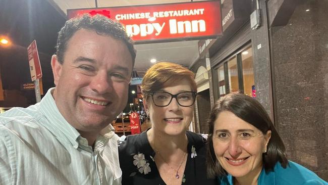 Penrith MP Stuart Ayres, his wife, senator Marise Payne, and former NSW premier Gladys Berejiklian in Penrith. Picture: Instagram