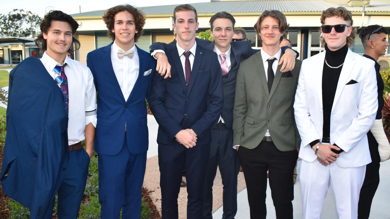 Jackson Turner, Taj Nommensen, Theo Every and Nathan Rynne at the Year 12 Mountain Creek State High School 2021 formal event. Picture: Eddie Franklin