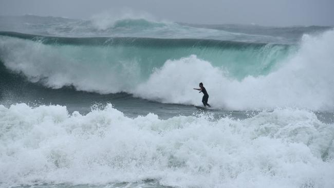 Big surf at Kirra on the Gold Coast as wild weather batters southeast Queensland and northeast NSW. Picture: NCA NewsWire / Steve Holland