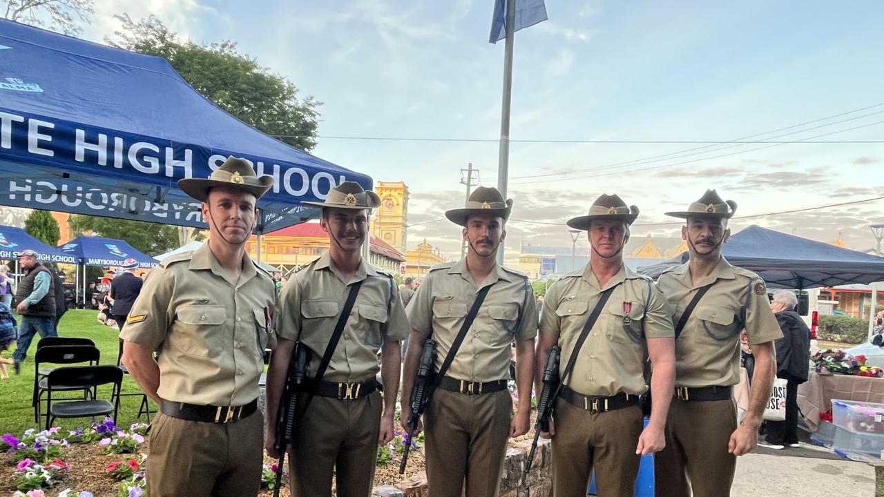 The catafalque party on Anzac Day in Maryborough.