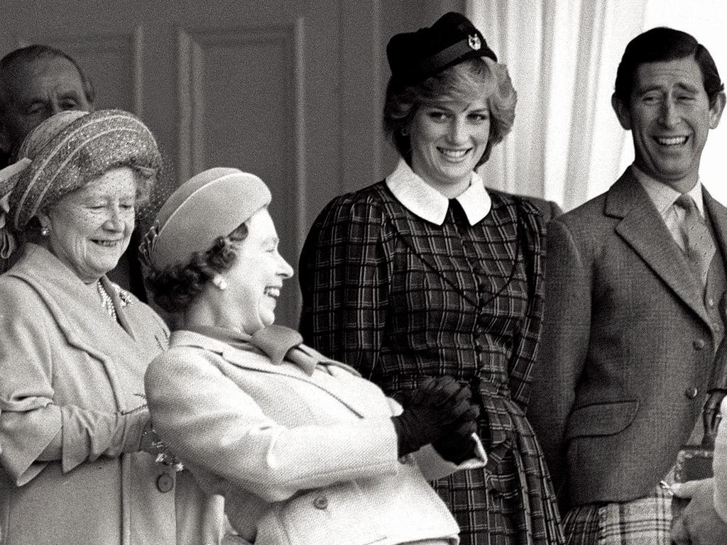 The Queen Mother, left, with The Queen and Diana and Charles in 1982. Picture: Supplied