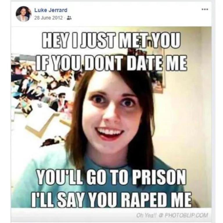 The meme Luke Creasey posted in 2012. 