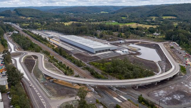 Aerial views of the new rail maintenance facility at Kangy Angy to service the New Intercity Fleet of trains. Picture: supplied