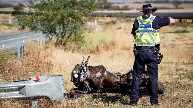 Seven motorcyclists have been killed on SA roads in 2021, including a 36-year-old man who died in a crash on Randall Road, Mannum, on January 8. Picture: Mike Burton