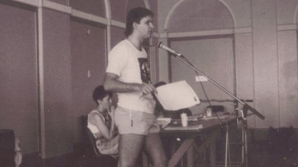 Anthony Albanese at the 1986 NSW Young Labor conference at Bondi Pavilion, the same year he signed the letter.