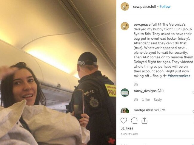 An Instagram post about “that” Qantas flight. Picture: Instagram