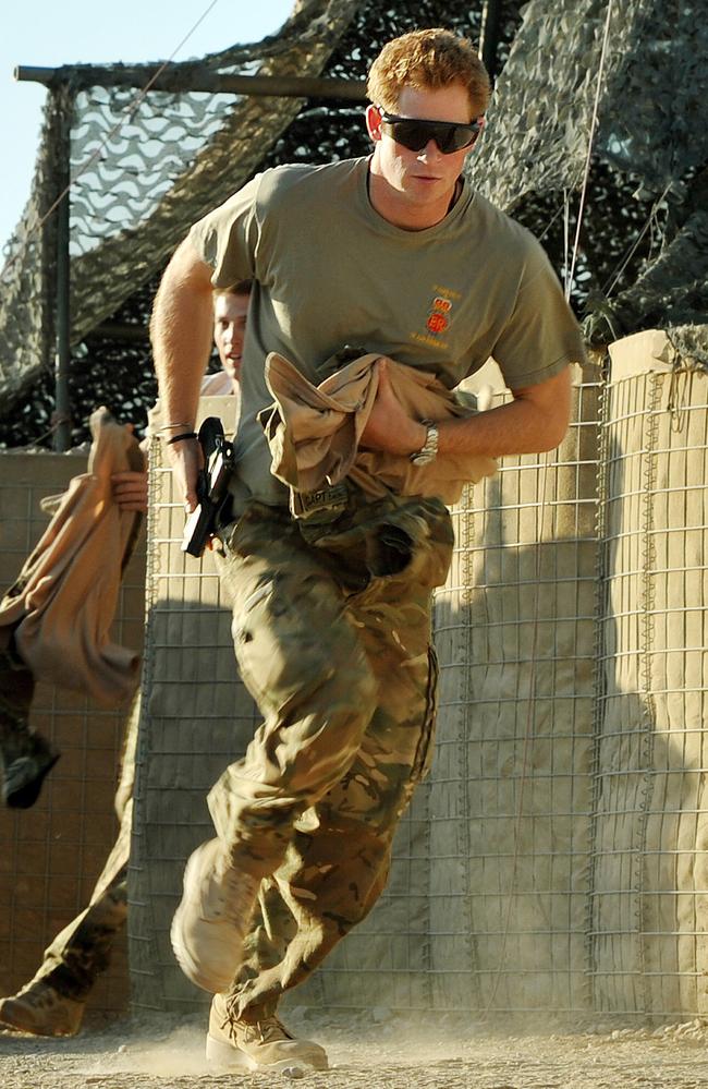 Ready for action ... Prince Harry, or Captain Wales, as he is known on the battlefield, pictured in Afghanistan. (AP Photo/ John Stillwell, Pool)