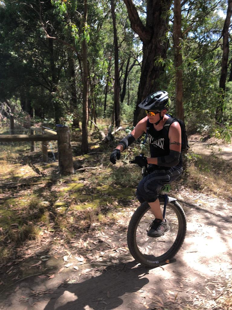 “Griff” rode a unicycle 30km in 2021 during the Otway Odyssey.