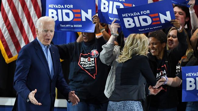 Democratic presidential candidate former vice president Joe Biden came in second.