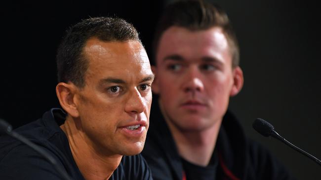 ADELAIDE, AUSTRALIA - JANUARY 20: Richie Porte of Australia and Team Trek-Segafredo / Mads Pedersen of Denmark and Team Trek-Segafredo / during the 22nd Santos Tour Down Under 2020 - Press Conference / TDU / @tourdownunder / on January 20, 2020 in Adelaide, Australia. (Photo by Tim de Waele/Getty Images)