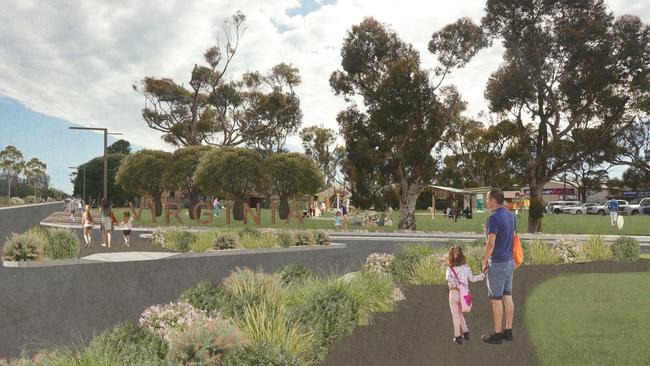 Artists impression of the upgrade to the main street at Virginia. Picture: Playford Council