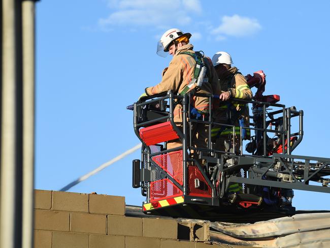 Fire destroyed the Hyperformance Cycles workshop at Ridgehaven. Picture: Roger Wyman