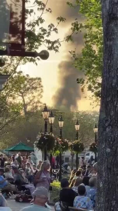 Smoke Billows From Fire at Disney World's Epcot