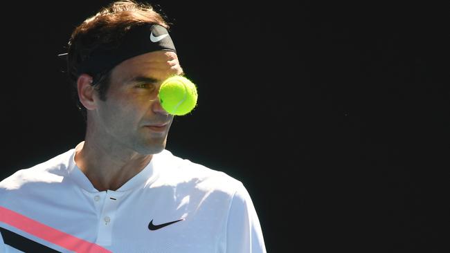 Roger Federer in action against Marton Fucsovics. Picture: AAP