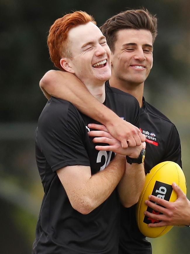 Lachie Rankin (left) looms as a potential bolter. Picture: Michael Willson/AFL Photos via Getty Images