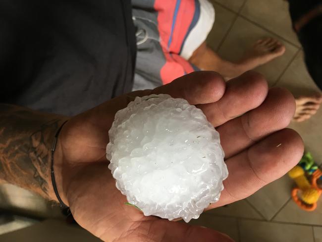 Hail the size of a cricket ball could fall across parts of Queensland’s south. Picture: File