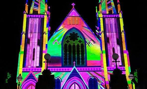 Photos of the Lights of Christmas display at the Rockhampton St Jospeh's Cathedral. Picture: Matthew Standing