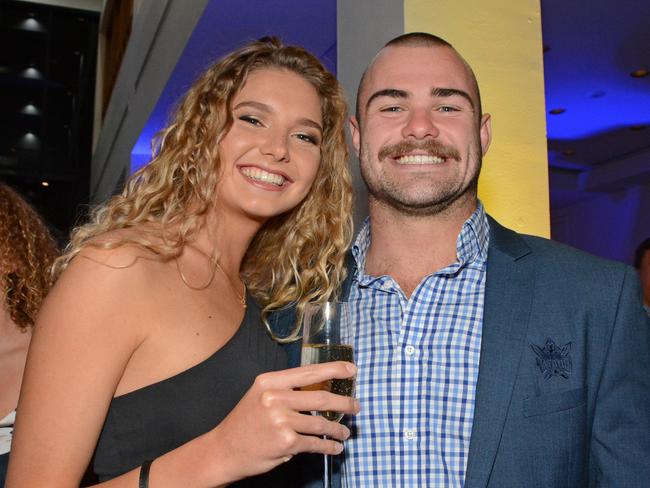 Izzy Laird and Keegan Hipgrave at Gold Coast Titans Awards night at QT Resort, Surfers Paradise. Picture: Regina King